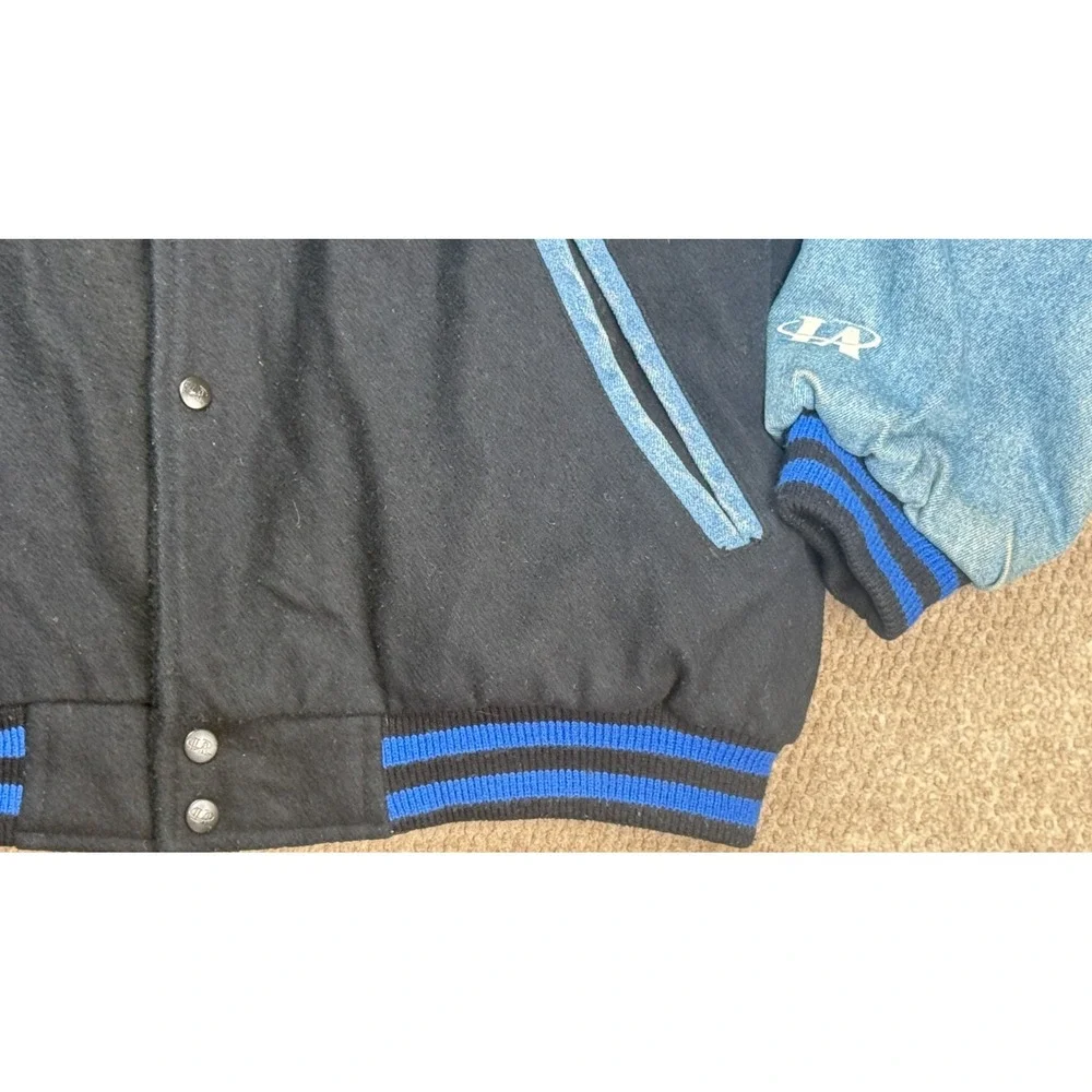 Logo Athletic Vtg Rare NBA‎ Orlando Magic Denim & Wool Varsity Jacket Size XL